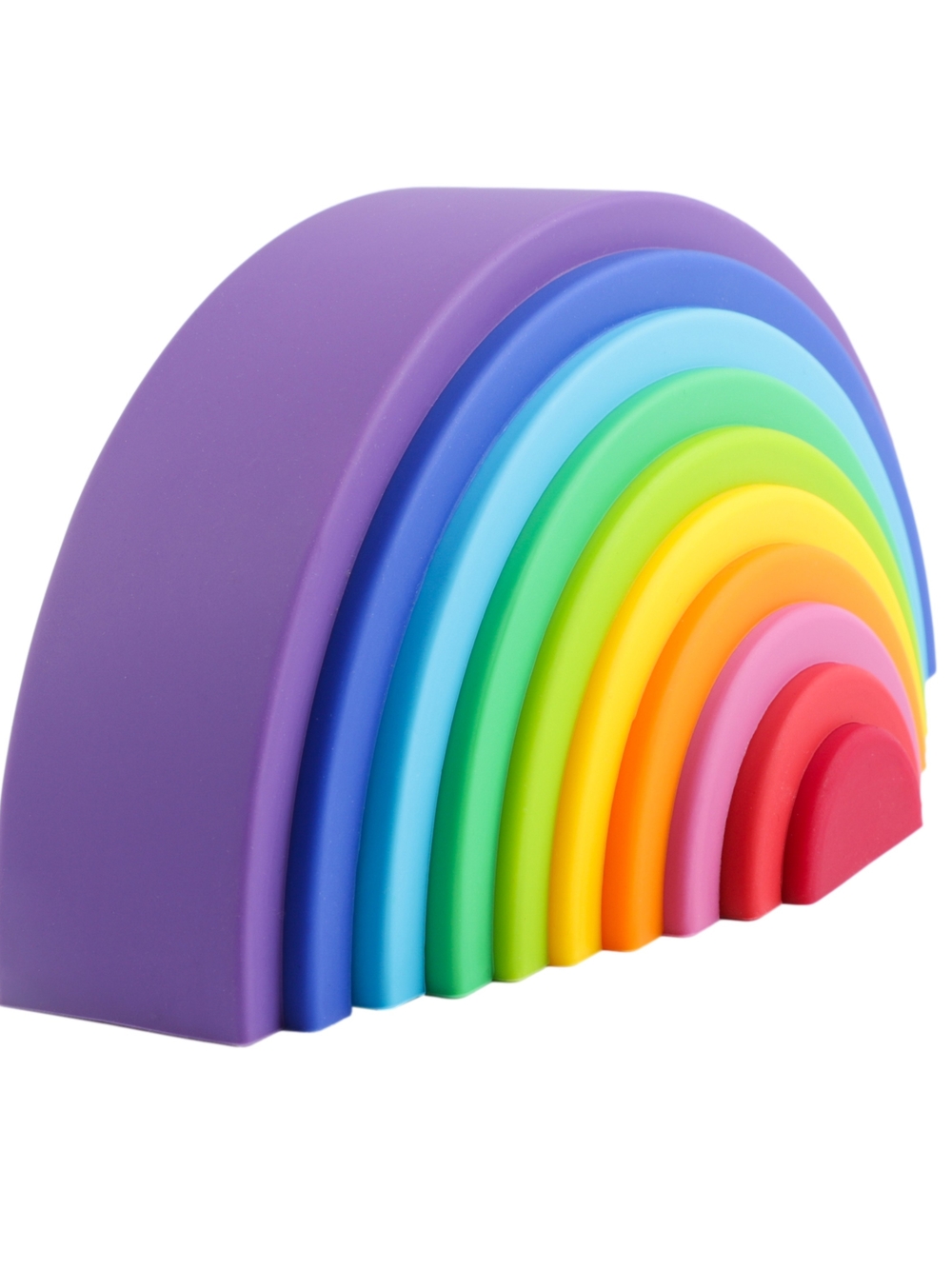 Blue Ginkgo Classic Rainbow Stacking Toy - Multicolor Silicone Arches